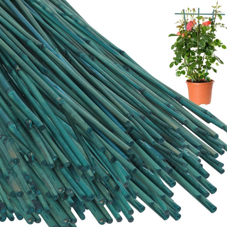 English Elm 5Ft Green Bamboo Garden Stakes 250 Pack for Climbing Vines Tomatoes and Raised Beds 6FT 120PCS T6325P563383
