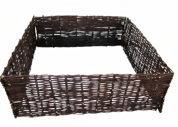 English Elm Willow Handwoven Wicker Garden Border Fence Set Natural Edging for Outdoor Flower Beds T6325P567494