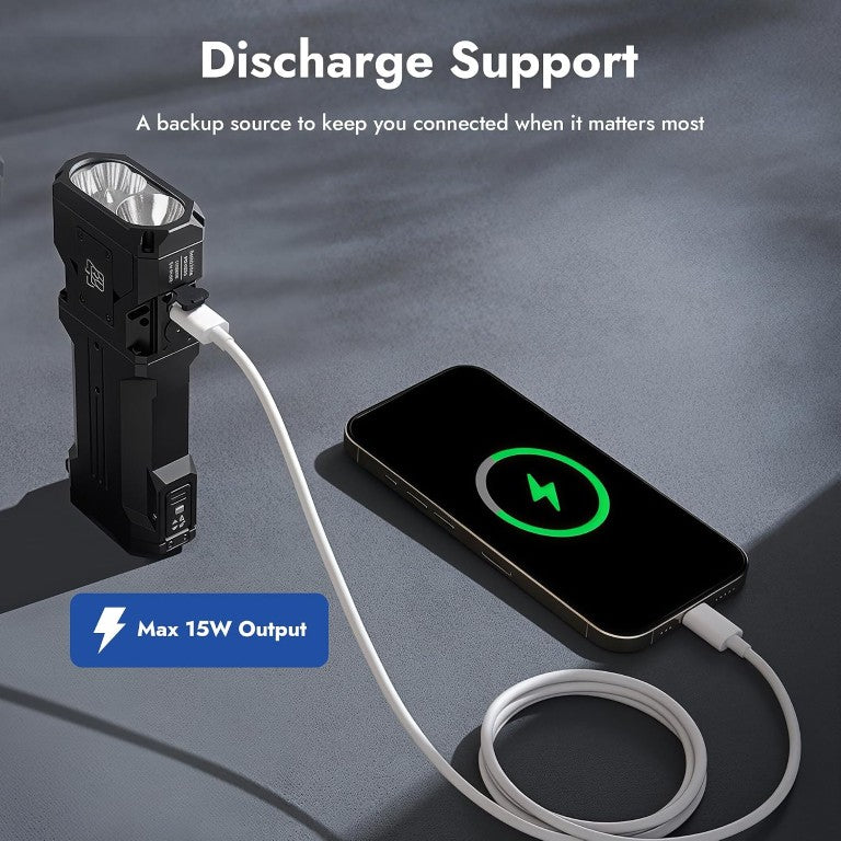 English Elm X1pro Rechargeable EDC Flashlight 12300 Lumens Dual Beam Fast Charging IP65 T6325P596331