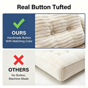 English Elm Boneless Corduroy Floor Sofa Convertible Lounge Chair Sleeper for Apartment Living Beige T6370P553893