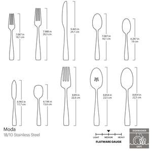 Lenox Moda 65 Piece 18/10 Stainless Steel Flatware Set Mirror Polish Serves 12 T711065DL20