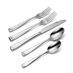 Lenox Moda 65 Piece 18/10 Stainless Steel Flatware Set Mirror Polish Serves 12 T711065DL20