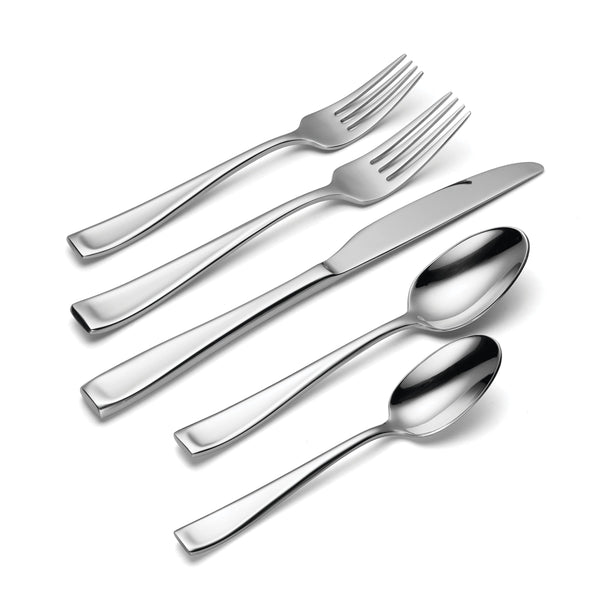 Lenox Moda 65 Piece 18/10 Stainless Steel Flatware Set Mirror Polish Serves 12 T711065DL20