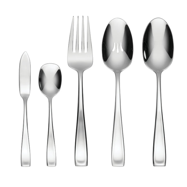 Lenox Moda 65 Piece 18/10 Stainless Steel Flatware Set Mirror Polish Serves 12 T711065DL20