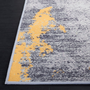 Safavieh Tacoma Premium Polyester Area Rug - Stylish, Machine Washable, And Slip Resistant For Home Decor Grey ,Gold Polyester Pile Tac803f-4sq