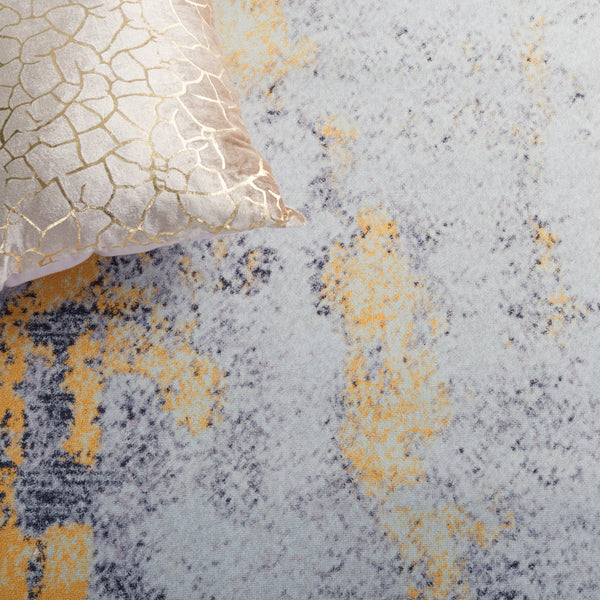 Safavieh Tacoma Premium Polyester Area Rug - Stylish, Machine Washable, And Slip Resistant For Home Decor Grey ,Gold Polyester Pile Tac803f-4sq