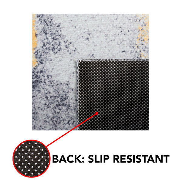 Safavieh Tacoma Premium Polyester Area Rug - Stylish, Machine Washable, And Slip Resistant For Home Decor Grey ,Gold Polyester Pile Tac803f-4sq