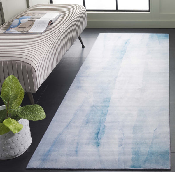 Safavieh Tacoma Stylish Ivory And Blue Area Rug – Machine Washable, Slip Resistant, And Soft Comfort For Any Room Ivory ,Blue Polyester Pile Tac807a-4