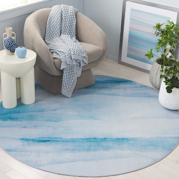 Safavieh Tacoma Stylish Ivory And Blue Area Rug – Machine Washable, Slip Resistant, And Soft Comfort For Any Room Ivory ,Blue Polyester Pile Tac807a-4