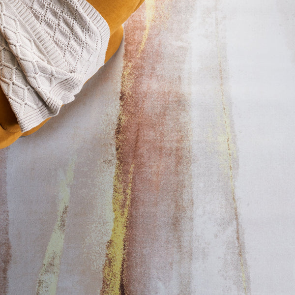 Safavieh Tacoma Stylish Ivory And Blue Area Rug – Machine Washable, Slip Resistant, And Soft Comfort For Any Room Beige ,Gold Polyester Pile Tac807b-212