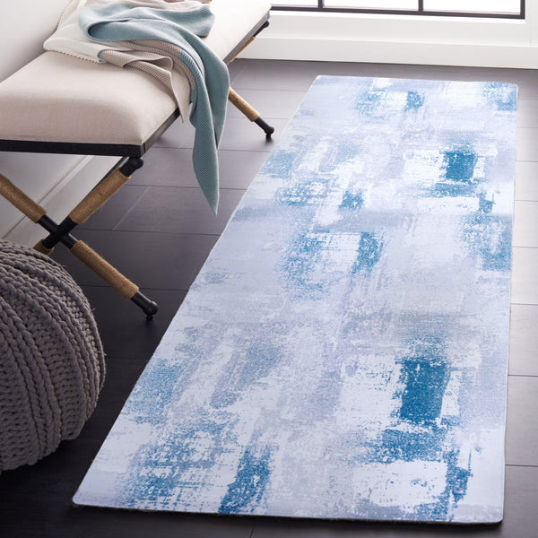 Safavieh Tacoma Contemporary Area Rug - Stylish, Durable, Machine Washable & Slip-resistant For Any Space Grey ,Blue Polyester Pile Tac814f-4sq