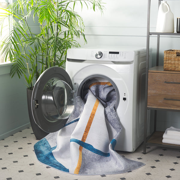 Safavieh Tacoma Contemporary Power Loomed Area Rug - Elegant Abstract Design, Machine Washable & Slip Resistant Grey ,Light Grey Polyester Pile Tac820f-4r