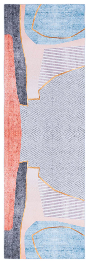 Safavieh Tacoma 834b Beige Blue Oval Rug - Machine Washable, Slip Resistant, Stylish 5' X 8' Home Accent Beige ,Blue Polyester Pile Tac834b-5ov