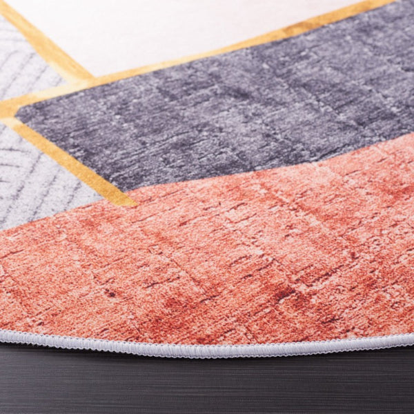 Safavieh Tacoma Washable Polyester Area Rug Neutral Solid Beige Living Room Bedroom Floor 4' x 4' Round TAC834B-4R