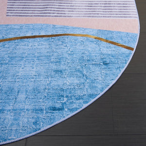 Safavieh Tacoma Washable Polyester Area Rug Neutral Solid Beige Living Room Bedroom Floor 4' x 4' Round TAC834B-4R