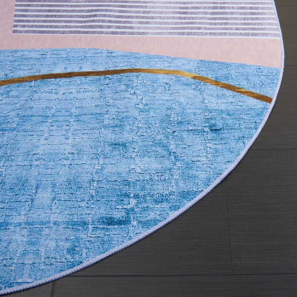 Safavieh Tacoma Washable Polyester Area Rug Neutral Solid Beige Living Room Bedroom Floor 4' x 4' Round TAC834B-4R
