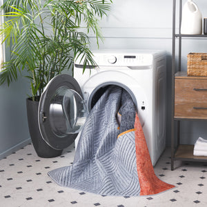 Safavieh Tacoma 834b Beige Blue Oval Rug - Machine Washable, Slip Resistant, Stylish 5' X 8' Home Accent Beige ,Blue Polyester Pile Tac834b-5ov