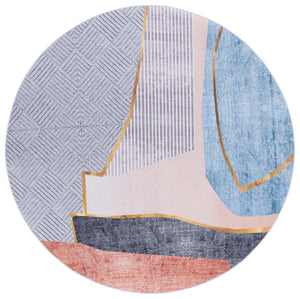 Safavieh Tacoma 834b Beige Blue Oval Rug - Machine Washable, Slip Resistant, Stylish 5' X 8' Home Accent Beige ,Blue Polyester Pile Tac834b-5ov