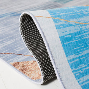 Safavieh Tacoma Area Rug - Contemporary Abstract Design, Durable Power Loomed Construction, Washable & Safe Blue ,Gold Polyester Pile Tac836m-4sq