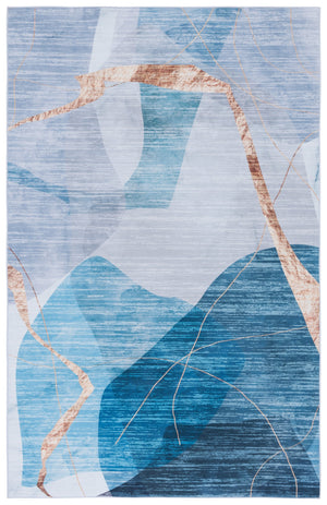Safavieh Tacoma Area Rug - Contemporary Abstract Design, Durable Power Loomed Construction, Washable & Safe Blue ,Gold Polyester Pile Tac836m-4sq