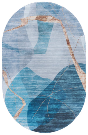 Safavieh Tacoma Area Rug - Contemporary Abstract Design, Durable Power Loomed Construction, Washable & Safe Blue ,Gold Polyester Pile Tac836m-4sq