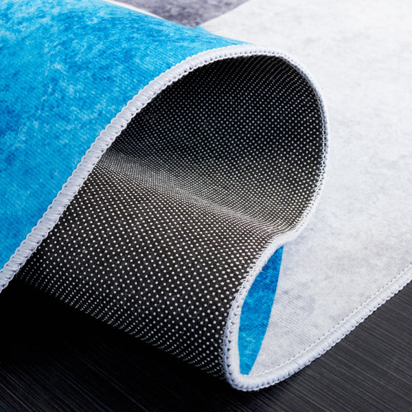 Safavieh Tacoma Contemporary Area Rug - Machine Washable, Slip Resistant, And Stylish For Any Space Dark Grey ,Turquoise Polyester Pile Tac837g-4r