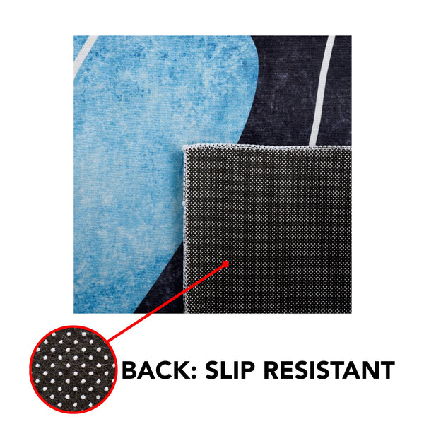 Safavieh Tacoma Contemporary Area Rug - Machine Washable, Slip Resistant, And Stylish For Any Space Dark Grey ,Turquoise Polyester Pile Tac837g-4r