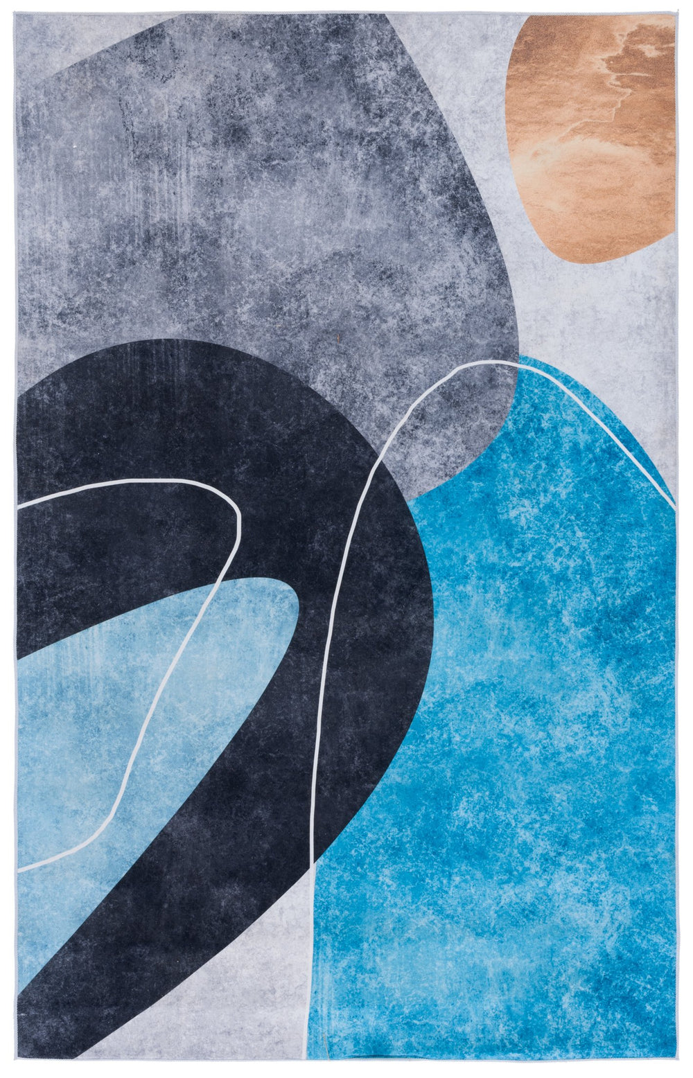 Safavieh Tacoma Contemporary Area Rug - Machine Washable, Slip Resistant, And Stylish For Any Space Dark Grey ,Turquoise Polyester Pile Tac837g-4r