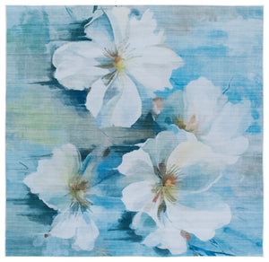 Safavieh Tacoma Floral Runner Rug Power Loomed Polyester for Hallway Entryway or Bedroom 6'-0" x 6'-0" - Square TAC851L-6SQ