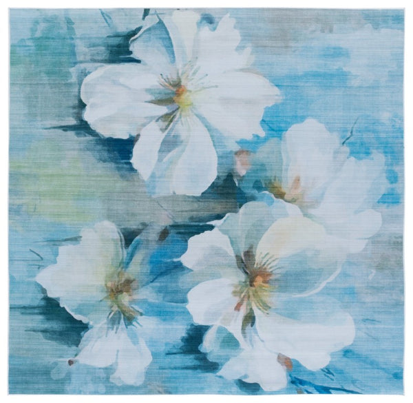Safavieh Tacoma Floral Runner Rug Power Loomed Polyester for Hallway Entryway or Bedroom 6'-0" x 6'-0" - Square TAC851L-6SQ