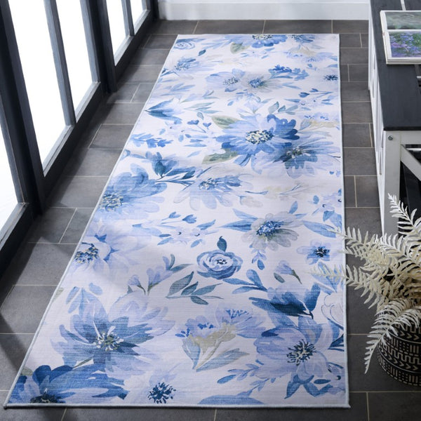 Safavieh Tacoma Soft Floral Polyester Runner Rug Low Pile Machine Washable Entryway Accent 2'-6" x 8'-0" TAC852L-28