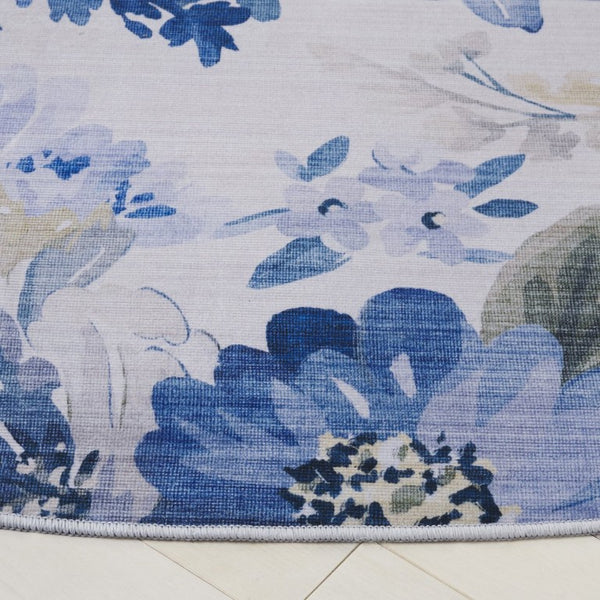 Safavieh Tacoma Soft Floral Polyester Runner Rug Low Pile Machine Washable Entryway Accent 6'-0" x 6'-0" Round TAC852L-6R