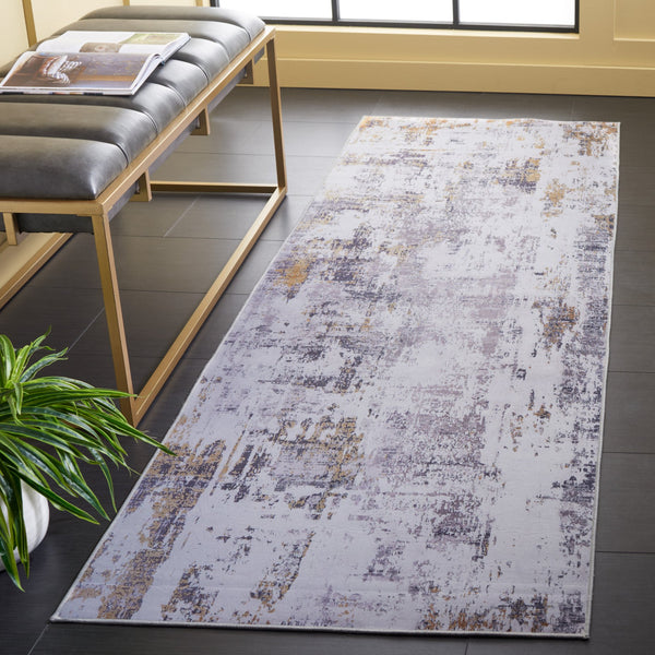 Safavieh Tacoma Contemporary Power-loomed Rug - Elegant Abstract Design, Slip-resistant & Machine Washable Grey ,Gold Polyester Pile Tac863f-4sq