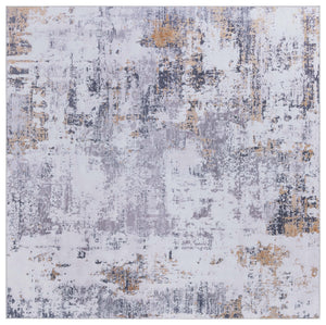 Safavieh Tacoma Contemporary Power-loomed Rug - Elegant Abstract Design, Slip-resistant & Machine Washable Grey ,Gold Polyester Pile Tac863f-4sq