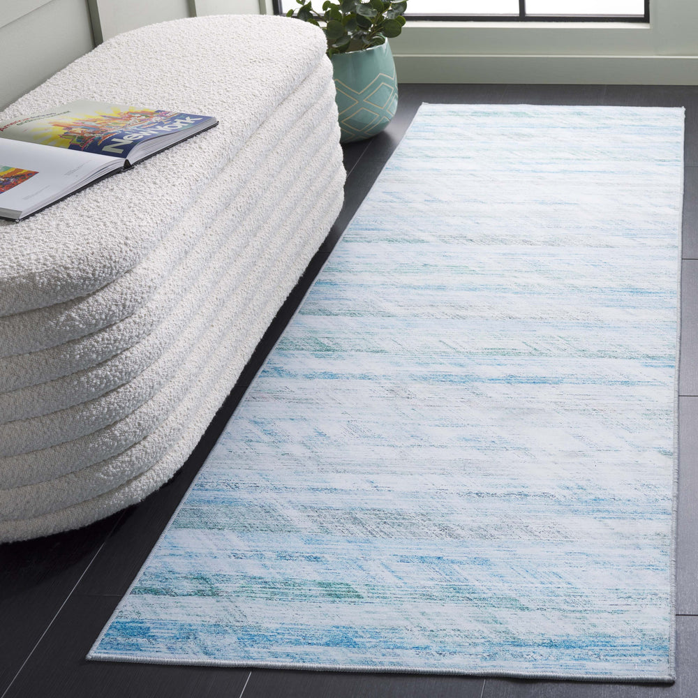 Safavieh Tacoma Power-Loomed 2'6"X4' Grey Aqua Rug — Low-Profile, Washable Polyester, Slip-Resistant Coastal Elegance TAC919B-24