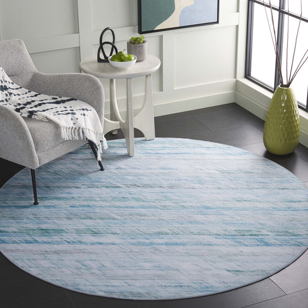 Safavieh Tacoma Power-Loomed 2'6"X4' Grey Aqua Rug — Low-Profile, Washable Polyester, Slip-Resistant Coastal Elegance TAC919B-24
