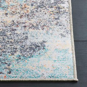 Safavieh Tacoma Abstract Geometric Polyester Area Rug Bold Rust Aqua Tones for Living Rooms Brown TAC943P-10