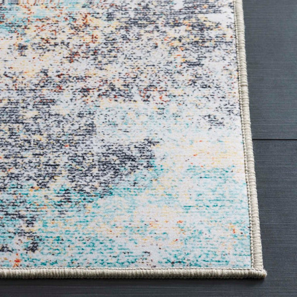 Safavieh Tacoma Abstract Geometric Polyester Area Rug Bold Rust Aqua Tones for Living Rooms Brown TAC943P-10