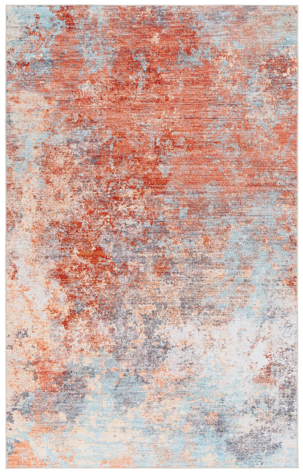 Safavieh Tacoma 943 Power Loomed Transitional Rug Rust / Aqua 5' x 8'