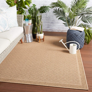 Jaipur Living Vibe by Jaipur Living Maeva Flatweave Polypropylene Indoor Outdoor Coastal Area Rug Beige 10'X14' RUG149665