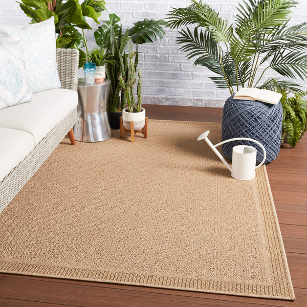 Jaipur Living Vibe by Jaipur Living Maeva Flatweave Polypropylene Indoor Outdoor Coastal Area Rug Beige 10'X14' RUG149665