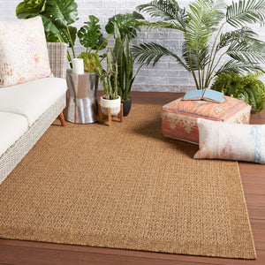 Jaipur Living Vibe by Jaipur Living Maeva Flatweave Polypropylene Indoor Outdoor Coastal Area Rug Light Brown 8'X10' RUG149680