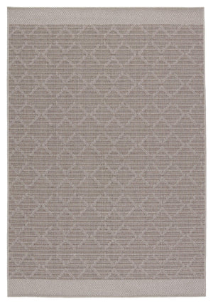 Jaipur Living Vibe by Jaipur Living Motu Flatwoven Polypropylene Trellis Rug for Patio or Foyer Gray 9'X12' RUG149695