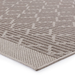 Jaipur Living Vibe by Jaipur Living Motu Flatwoven Polypropylene Trellis Rug for Patio or Foyer Gray 9'X12' RUG149695