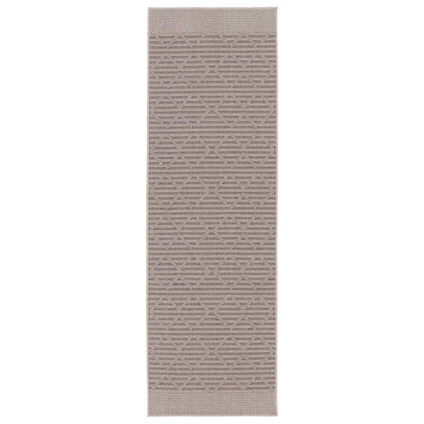 Jaipur Living Vibe by Jaipur Living Motu Flatwoven Polypropylene Trellis Rug for Patio or Foyer Gray 2'6"X8' RUG149690