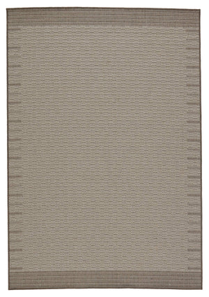 Jaipur Living Vibe by Jaipur Living Poerava Flatweave Polypropylene Indoor Outdoor Bordered Neutral Rug Gray 5'3"X7'6" RUG149706