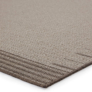 Jaipur Living Vibe by Jaipur Living Poerava Flatweave Polypropylene Indoor Outdoor Bordered Neutral Rug Gray 5'3"X7'6" RUG149706