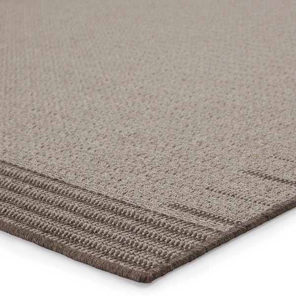 Jaipur Living Vibe by Jaipur Living Poerava Flatweave Polypropylene Indoor Outdoor Bordered Neutral Rug Gray 5'3"X7'6" RUG149706