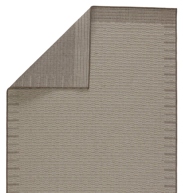 Jaipur Living Vibe by Jaipur Living Poerava Flatweave Polypropylene Indoor Outdoor Bordered Neutral Rug Gray 5'3"X7'6" RUG149706