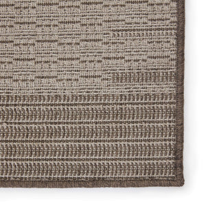 Jaipur Living Vibe by Jaipur Living Poerava Flatweave Polypropylene Indoor Outdoor Bordered Neutral Rug Gray 5'3"X7'6" RUG149706